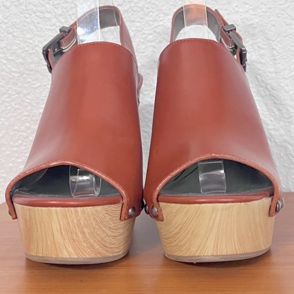 Circus Sam Edelman Wedge Peep toe Sandal Brown SZ 7.5 - Picture 2 of 13
